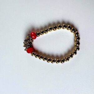 Bracelet Beaded Gold Orange